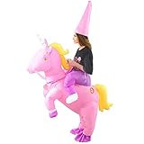 SHDEJTG Inflatable Costume, Halloween Costumes Men Women Unicorn Rider, Blow Up Costume for Unisex...