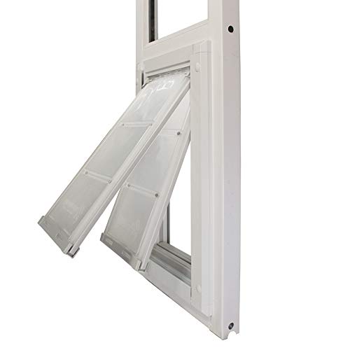 Endura Flap Pet Door For Vinyl Sliding Glass Doors | Dual-Flap Extreme Weather Design | Insulated, Energy-Efficient Dog Door With Locking Security | White, Large Flap, 77.25"-80.25" Slider Height #TOP3