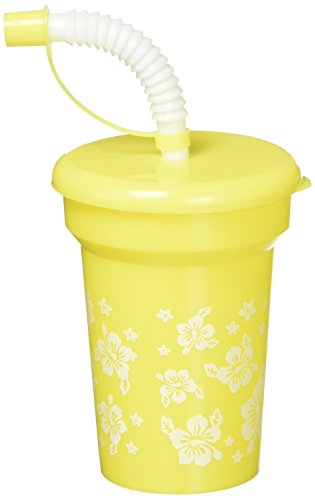 12 Luau sipper cups with straws - plastic reusable party cups