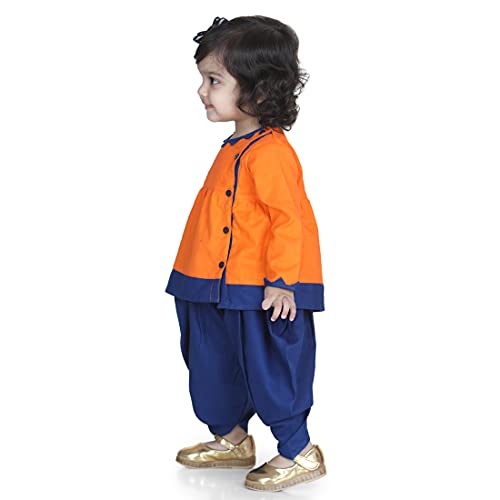 Image of BownBee Ethnic Wear Cotton Kurta Dhoti Traditional Dress Set for Baby Boys, Front Open Embroidered With Full Sleeves and V Neckline, Ideal for All Festivals