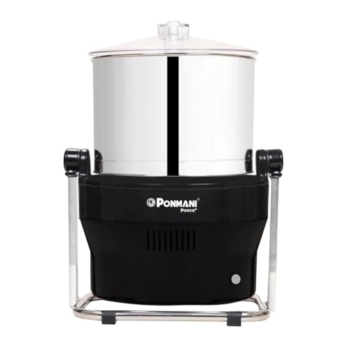 Ponmani Power Plus - 3Ltr Tilting Wet Grinder (Black, 225W Copper Motor, Fast Grinding)