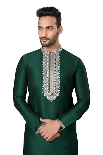 SK123 Men's Kurta Pajama Set Indian Traditional Party Wear Outfit3