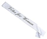 Votes for Women Sash with White Sash and Black Lettering