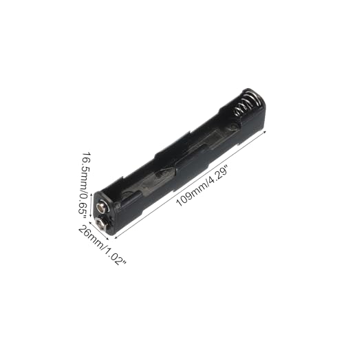 sourcing map Battery Holder Box 4 x AA, 4 Slots with ON/OFF Switch with 9V Buckle for AA-Batteries Holder Box Container, 4Pcs