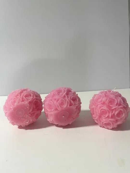Candele profumate della sfera della rosa, candela rosa scolpita