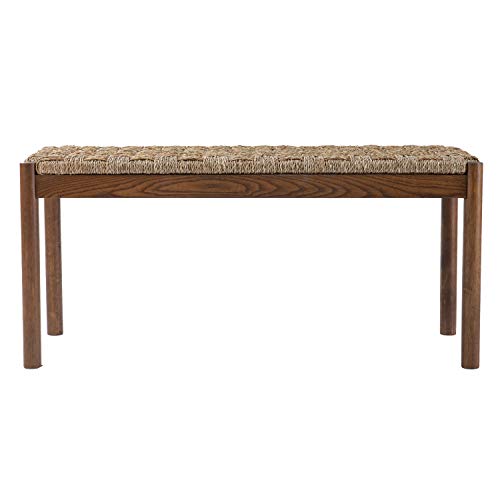 SEI Furniture Scalby Natural Seagrass Bench, Brown w/Natural Seagrass - Thumbnail 4