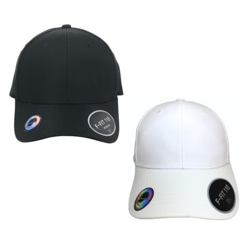 Recopilación de Gorras Bordadas favoritos de las personas. 50 Genérico Paquete 2 Gorras F-fit 110 Abiertas Broche De Plástico, Lisas, Cachucha M/L, Ideal para Bordar, Unisex, Adulto (Negro - Blanco)