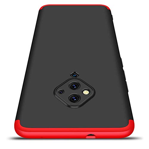 Designerz Hub® Vivo S1 Pro Cover Case Ull Body 3 in 1 Slim Fit Complete 3D 360 Degree Protection Hybrid Hard Bumper Back Case Cover for Vivo S1 Pro - (Black & Red)