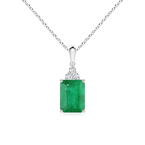 Angara Emerald Pendant with Diamonds in 14K Gold