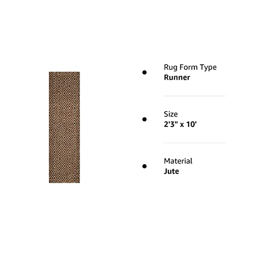 Safavieh Natural Fiber Collection Runner Rug - 2'3" X 10', Natural & Black, Handmade Jute, Ideal For High Traffic Areas In Living Room, Bedroom (Nf181C) #TOP5