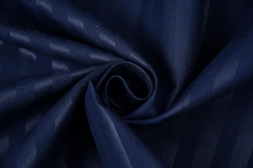 Image of Blue Strip Polycotton Bedsheet, Double 90x100 (Blue) | Hotel Quality | Soft, Breathable & Colourfast | Wrinkle Resistant | Machine Washable | Pillow Covers Included