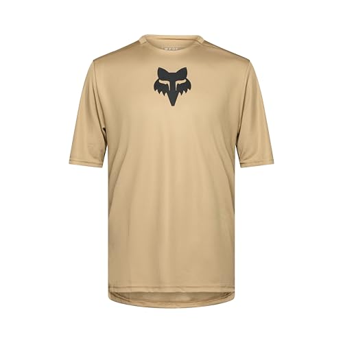 Fox Racing Men's Ranger Short Sleeve Mountain Bike Jersey, Sand Fox Head, Large