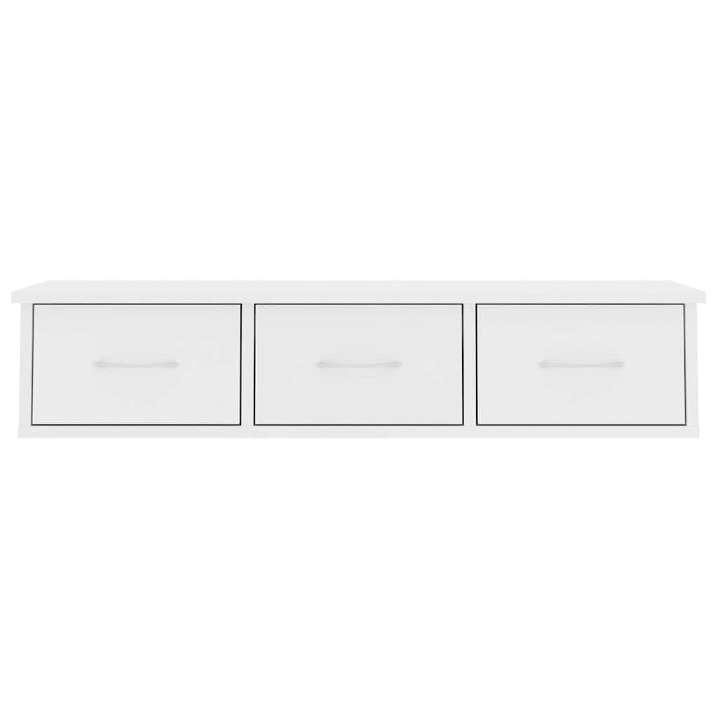 Estantería de pared con cajones de madera, 88 x 26 x 18,5 cm, con 3 cajones para montaje en pared, para pasillo, salón, dormitorio, cocina, baño, ahorro de espacio y decoración