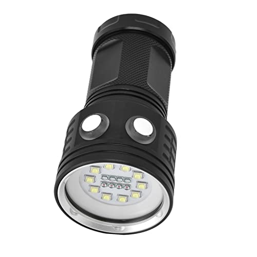 Linterna de buceo IPX8 antorcha submarina 100m focos LED blanco rojo azul para rescate 4