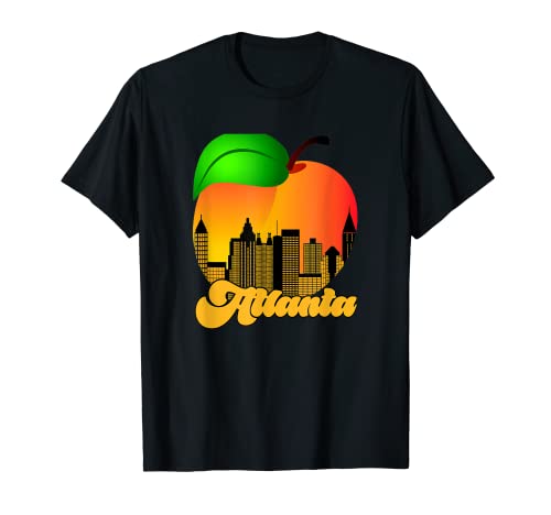 Arte de recuerdo del estado del melocotón de Atlanta Skyline GA Georgia Peach Camiseta