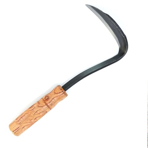 Elegital Kana Hoe 217 Japanese Garden Tool - Hand Hoe/Sickle is Perfect for Weeding and Cultivating. The Blade Edge is Very Sharp. (Beijing-022)