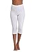 Women's Soft Capri Leggings Lightweight Cropped Leggings 3/4 Stretch Capris Yoga Pants - Rug & Plus White