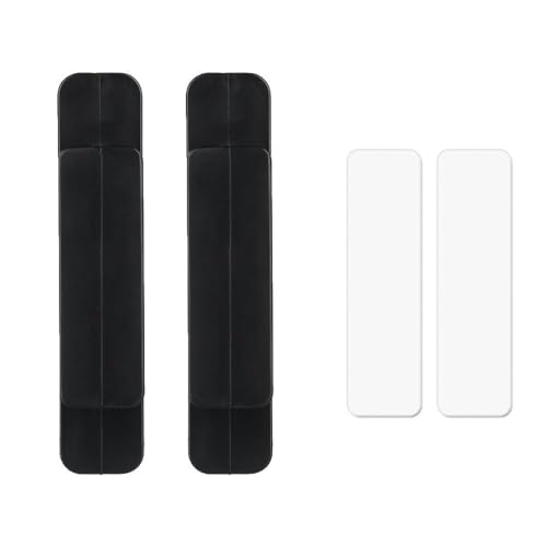 Manetas para puertas Perilla de puerta corredera abierta, organizador de cajón autoadhesivo, manija de puerta, agarre de ventana de vidrio, 2 uds.(Black-2)