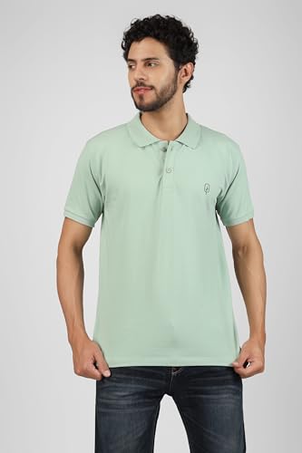 Image of Men's Regular Fit Polo Collar Half Sleeve T-Shirt Cotton Blend Polo T-Shirt Comfortable Lightweight Plain T-Shirt