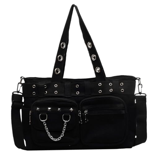 1PC Gothic Purse Punk Goth Messenger Bag with Shoulder Strap Large Capacity Emo Goth Tote Bag with Multi-Pocket for Women..