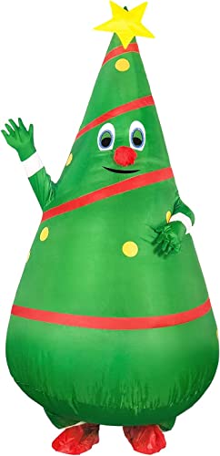 [SVNVIOZ] クリスマスツリー 着ぐるみ クリスマス コスプレ サンタクロース 仮装 コスチューム いたずら 変装スーツ ハロウィン イベント おもしろい パフォーマンス道具 空気充填 膨張式 大人用 男女共用 (ツリー)