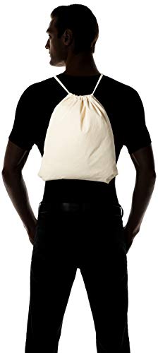 (12 Pack) 1 Dozen - Durable Cotton Drawstring Tote Bags (Natural) #TOP3