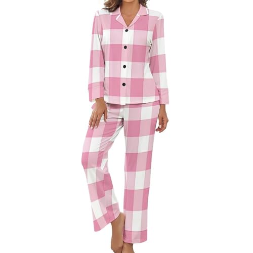 Pyjama femme rose damier idéal pour des soirées cocooning et des nuits douces en été