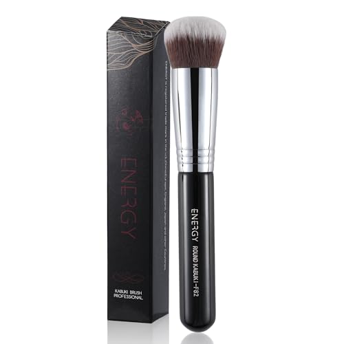 Round Kabuki Foundation Brush - All-in-One Face Makeup Tool | Den...