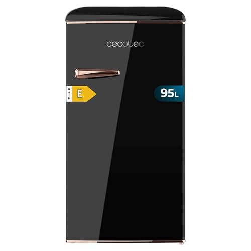 Cecotec Mini Nevera Retro 1 Puerta Bolero Coolmarket TT Origin 95 Black E. Mini Frigorífico Retro Negro, 89,3Cm de Alto y 48,7Cm de Ancho, 95L de Capacidad, Bajo Consumo