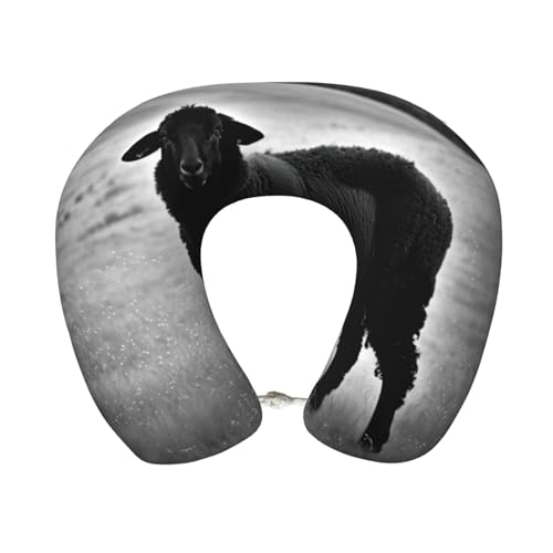 Almohada de viaje con diseño de oveja negra miniatura 1