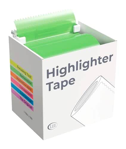 Lee Removable Wide Highlighter Tape, 1-7/8 X 393 Inches, Green,