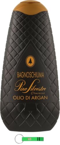 Pino Silvestre - Gel de ducha (8 unidades, 750 ml, aceite de argán, espuma de baño, 750 ml, incluye llavero Beni Culinari gratuito)