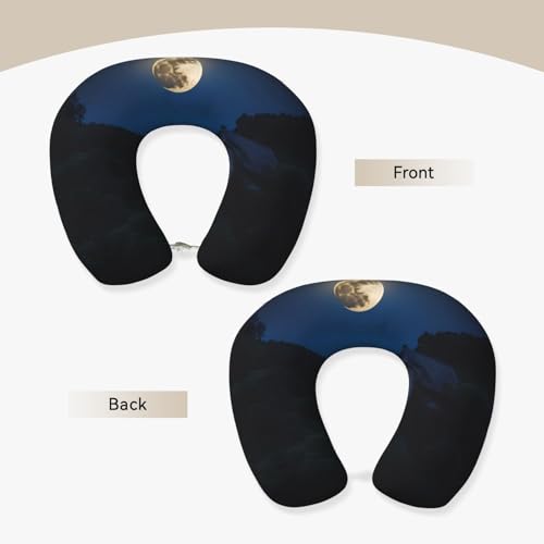 Almohada cervical de viaje con diseño luna llena miniatura 3