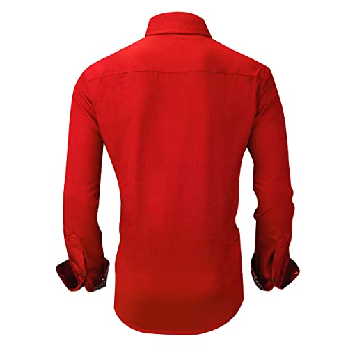 Alex Vando Mens Bamboo Dress Shirts Wrinkle Free Regular Fit Stretch Button Down Shirt