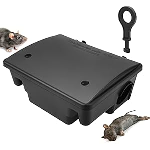 Rattenlokdoos, Professionele Rattenval, Rattenaasstation, Lokstation voor Binnen en Buiten, Rattenaasbox, Veilig voor Kinderen en Dieren, voor Huis, Ratten, Efficiënt, Herbruikbaar 20x10x8cm