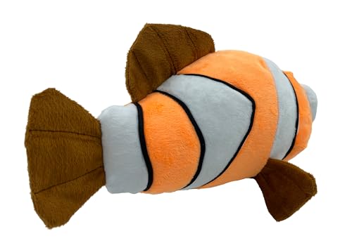 Image of Tickles Nemo Fish Soft Stuffed Plush Toy for Kids Boys & Girls Birthday Gift (Color: Orange & White Size: 18 cm)