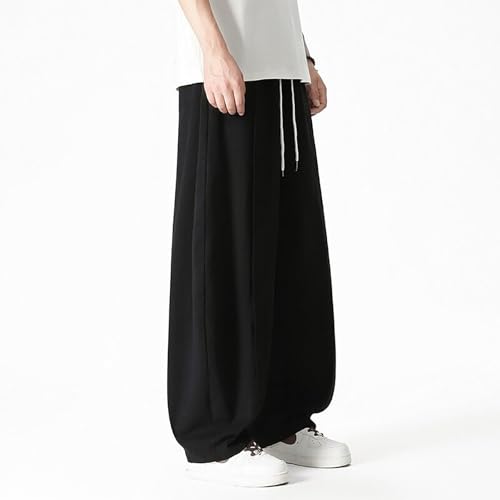 Mens Casual Harem Pants Drawstring Elastic Waist Trousers Beach Lightweight Pants Comfy Oversized Pant with Pocket3