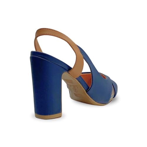 Scarpin Feminino Aberto Lateral Vizzano Elegante Confortável (Marinho, BR, Adulto, Numérico, 37)