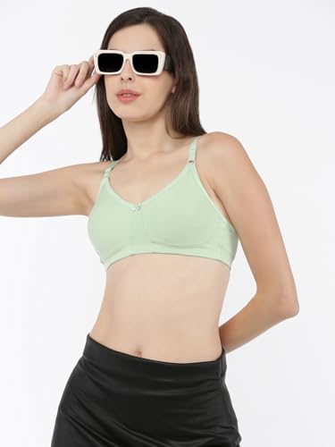 Image of Softline Women's Cotton Rich Wire-Free Non-Padded Molded Bra Combo | Full Coverage & Breathable Comfort | Lightweight, Skin-Friendly Everyday Wear (Pack of 2)