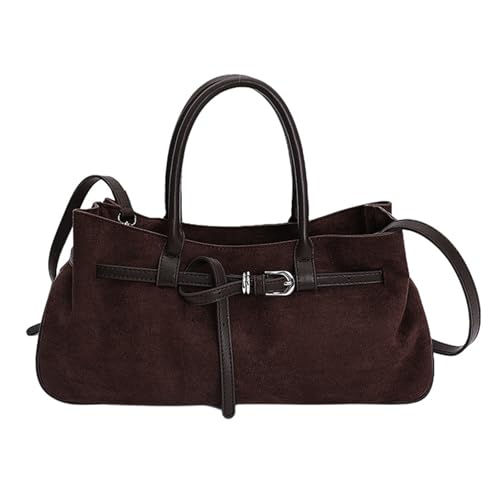 Sac à main rétro en daim grand format et modulable pour femme