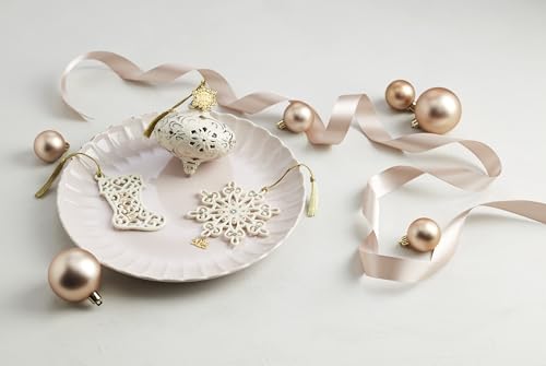 image for Lenox Ornament, 2025 Gemmed Snowflake Ornament, Porcelain with Gold Ac