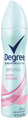 Degree MotionSense Dry Spray Antiperspirant, Sheer Powder 3.8 oz (Pack of 7)