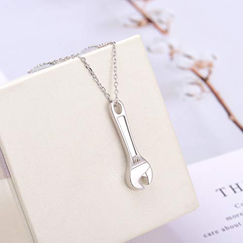 Jinlou Tool Wrench Urn Pendant Necklace for ashes Sterling Silver Keepsake Memorial Cremation Jewelry Urn Necklace for Human Man Women2