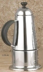 G.A.T. 129-4 4-Cup Carmen Stove Top Espresso Maker Indoor/Outdoor Round Grill, Stainess Steel