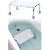 イーサプライ 浴槽台 浴槽内 ステップ 耐荷重120kg 浮かない 半身浴 高さ17cm 介護用品 ゴム足付き お風呂イス ホワイト EEX-SUPA10V