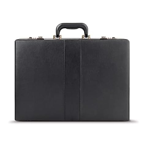 Solo New York Grand Central Attaché Briefcase with Combination Locks, Black Cover