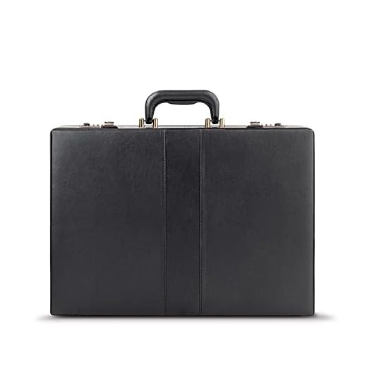 Solo Grand Central Attaché Briefcase with Combination Locks, Black
