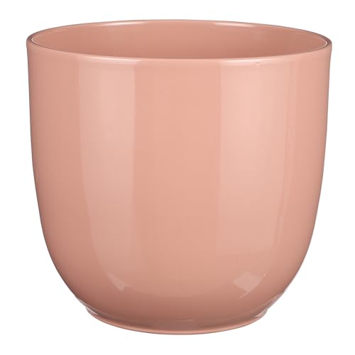 Annastore Blumenübertopf Tusca aus Keramik - Übertopf - Blumentopf - Übertöpfe - Blumentöpfe (Rosa, H 23 cm - Ø 25 cm)