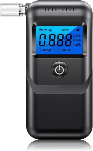 YYBNN Breathalyzer, Alcohol Breathalyzer Tester with LCD Digital Display, Portable Breathalyzer for Home and Party Use (Includes 10 Mouthpieces)