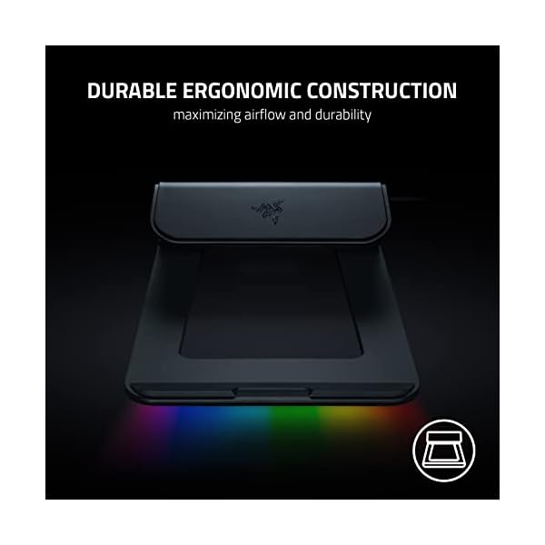 Razer Laptop Stand Chroma V2 - Ergonomic laptop stand including 3x USB hub (2x USB-A, 1x USB-C, 1x HDMI, 18 degree tilt angle, aluminium and ergonomic design) Black - Image 5